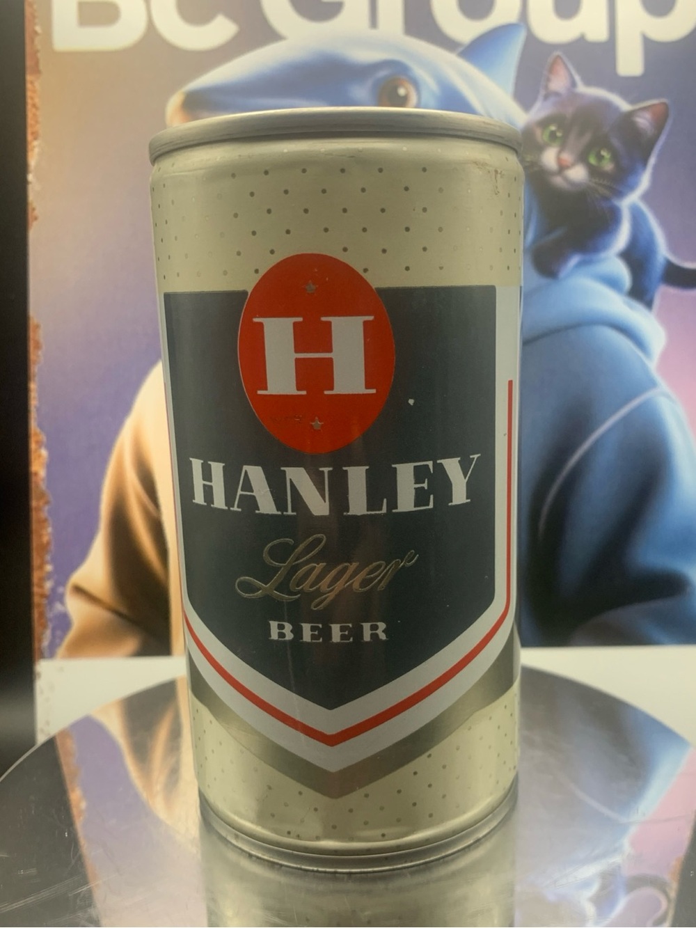 Vintage Beer Can Hanley Lager Beer Pull Tab Empty Falstaff Brewing Steel Can